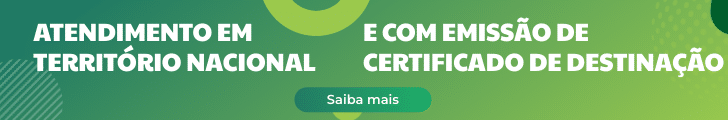 Atendimento em território nacional e com certificado de destinação